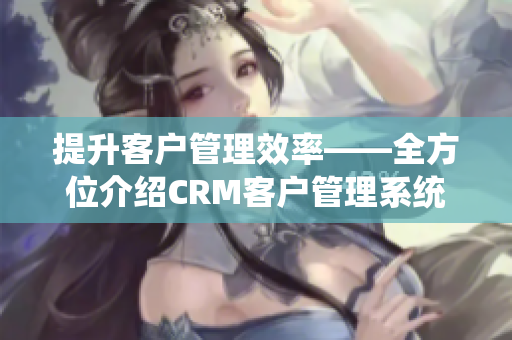 提升客戶管理效率——全方位介紹CRM客戶管理系統(tǒng)