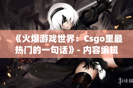 《火爆游戲世界：Csgo里最熱門(mén)的一句話》- 內(nèi)容編輯